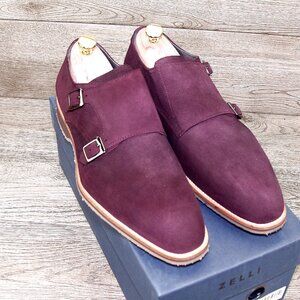 *NIB* $495 Nordstrom ZELLI Italia 11.5 M Bordo Goatskin Suede * add $15 Trees